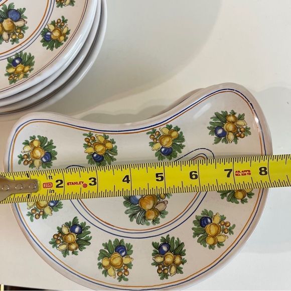 Cantagalli Firenze Pottery Bread Salad Plate Vegetables Fruit Florence Italy TWO - Picture 8 of 15